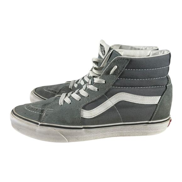 Vans Sk8-Hi Grey White Suede Canvas High Top Sneakers Men’s Size 9.5 Women’s 11 - Picture 5 of 8